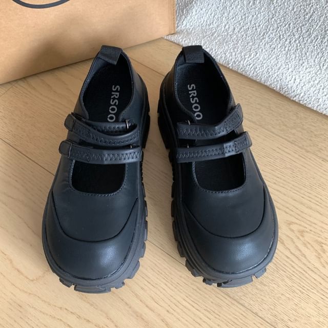 Platform Double Strap Mary Jane Shoes