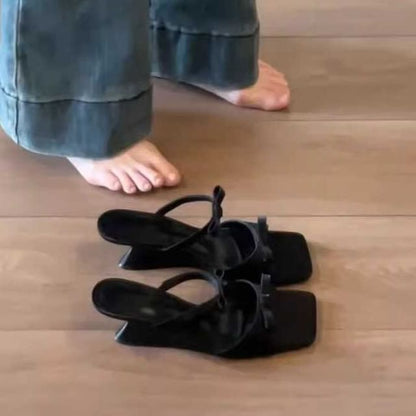 Wedge Sandals Bow Slide Heel