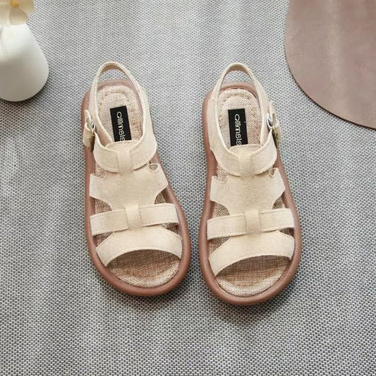 Plain Cutout Faux Suede Slingback Sandals