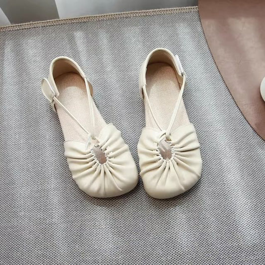 Plain Cutout Ruched Faux Leather Sandals