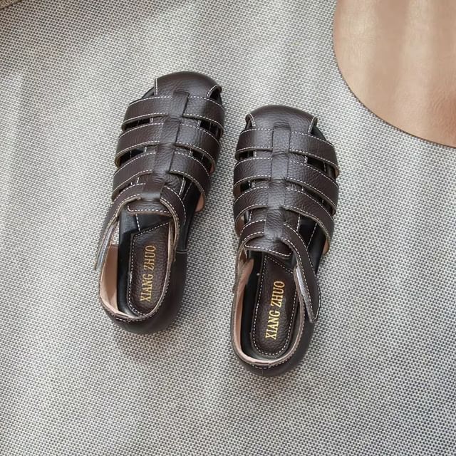 Plain Genuine Leather Gladiator Sandals