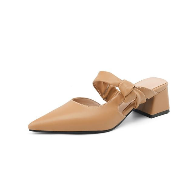 Block Heel Knotted Mules