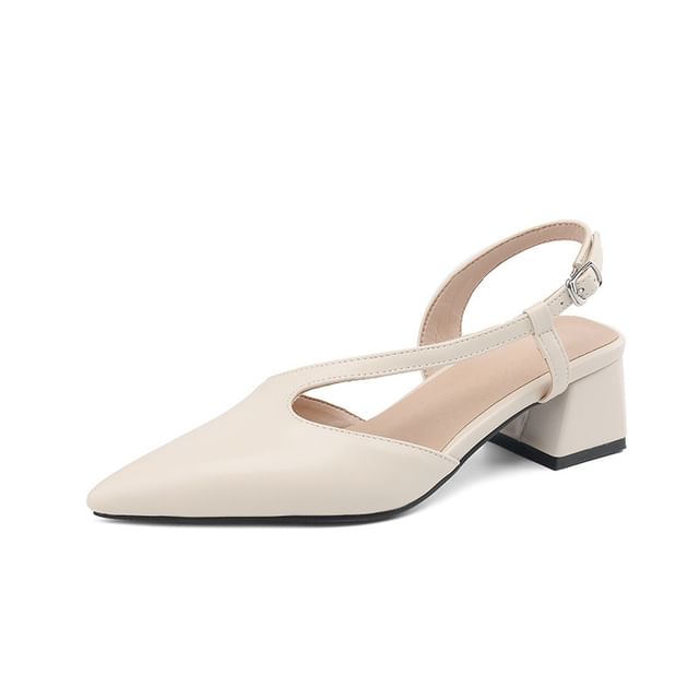 Chunky Heel Slingback Sandals