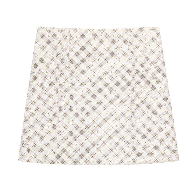 Classic Plaid Mini Skirt with High-Rise Waistband