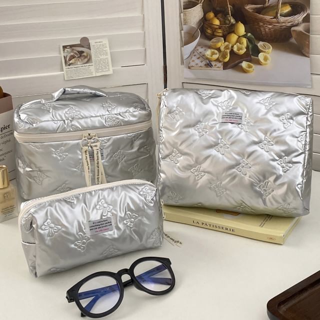 Bow Embroidered Makeup Bag (Various Designs)