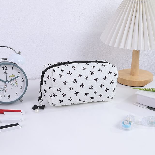 Bow Fabric Makeup Bag