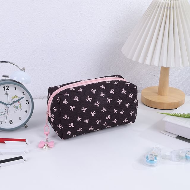 Bow Fabric Makeup Bag