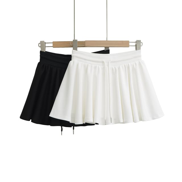 Casual A-Line Midi Skirt with Drawstring Waist