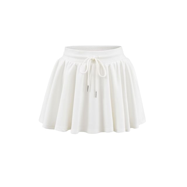 Casual A-Line Midi Skirt with Drawstring Waist