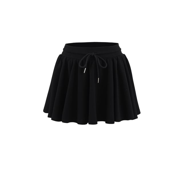 Casual A-Line Midi Skirt with Drawstring Waist