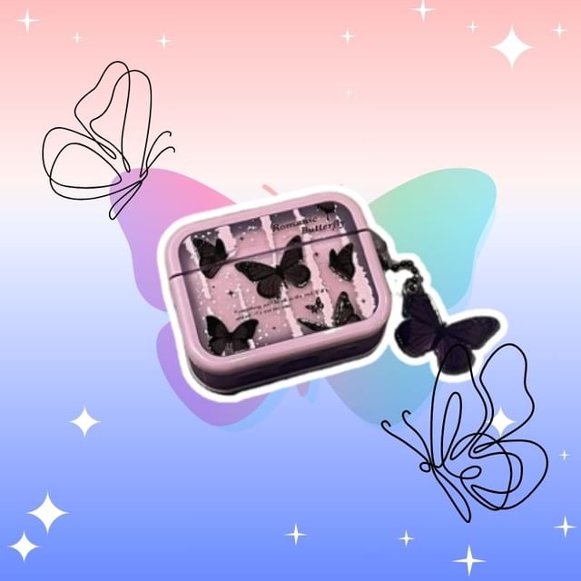 Butterfly Apple AirPods / Pro Earphone Case Skin with Charm