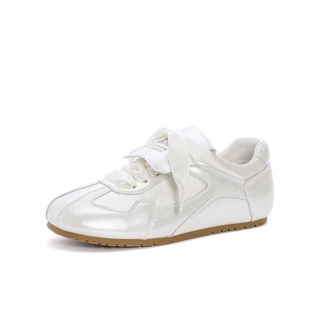 Lace-Up Flat Sneakers