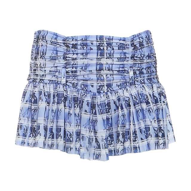 Ruched Halter Crop Top and Low-Rise Mini Skirt Set