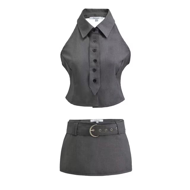 Halter Top & Mini Pencil Skirt Co-ord Set
