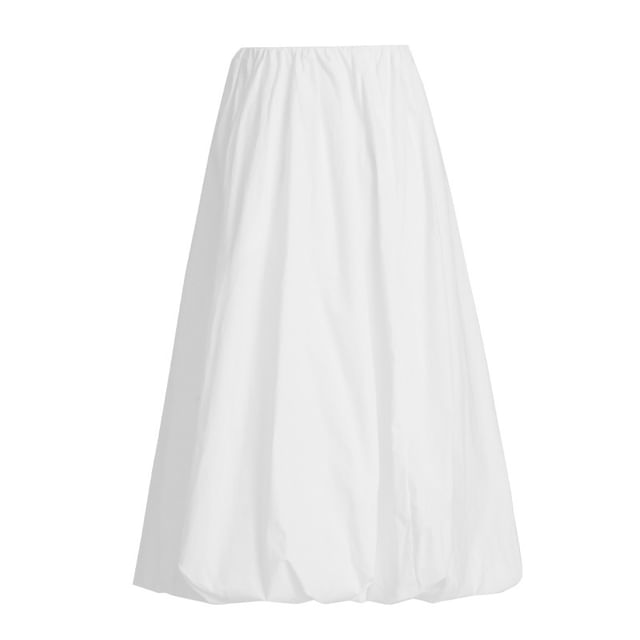 High-Rise Maxi Skirt in Simple Solid Color