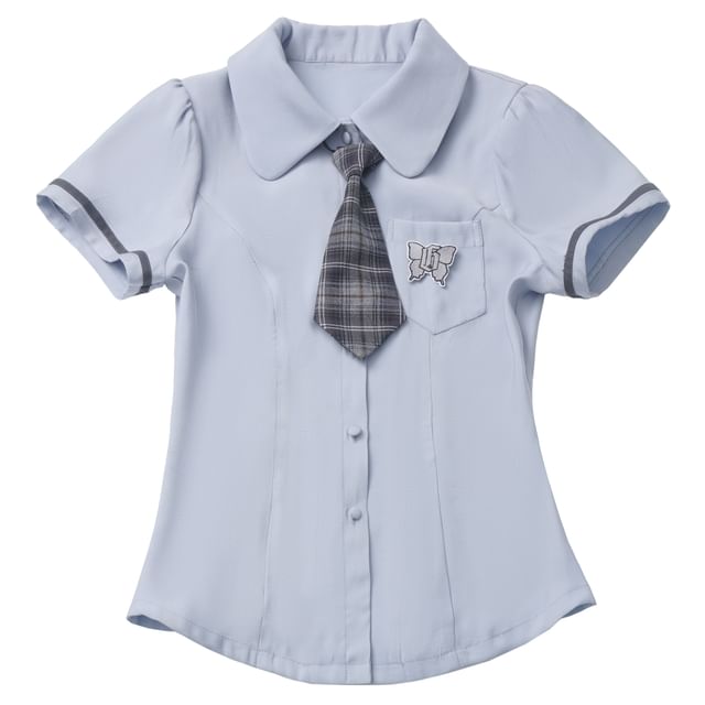 Plaid Dungaree Dress with Belt and Tiered Mini Skirt