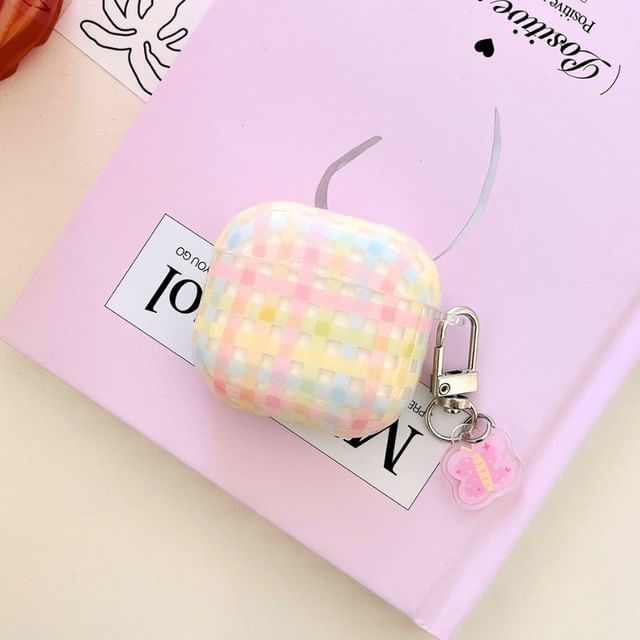 Plaid Apple AirPods / Pro Earphone Case Skin / Charm / Set