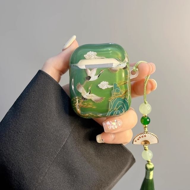 AirPods Set / Charm Earphone Skin Apple Pro Tassel Crane Case