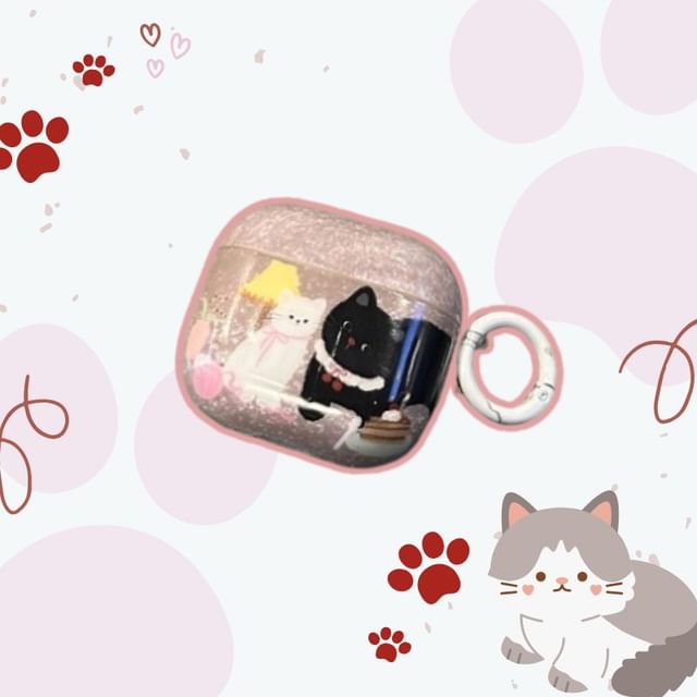 Cat AirPods Earphone Case Skin / Charm / Set
