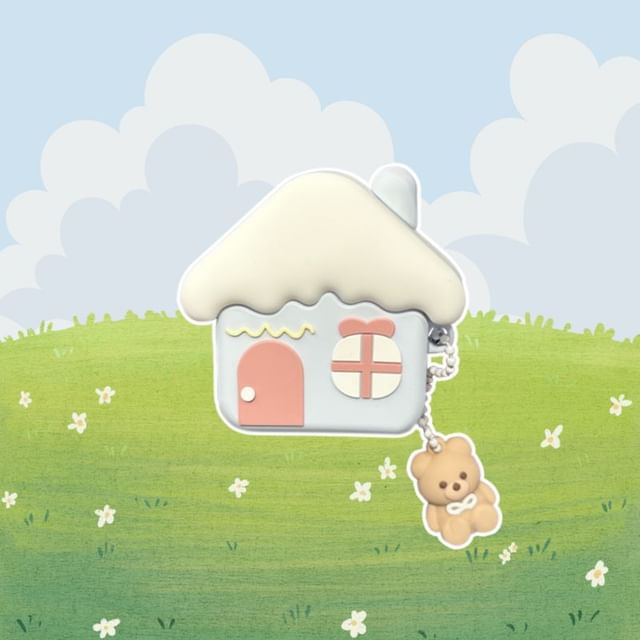 Bear House Apple AirPods / Pro Earphone Case Skin with Charm