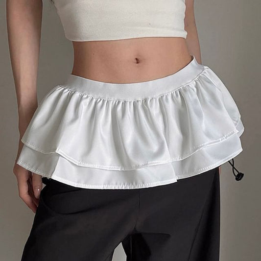 Layered Frill Low Rise Mini Skirt