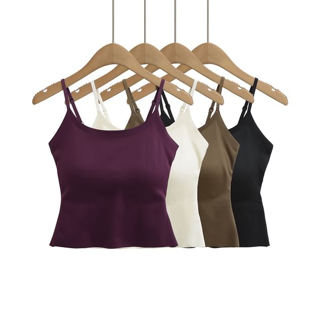 Plain Scoop-Neck Camisole Blouse