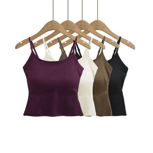 Plain Scoop-Neck Camisole Blouse