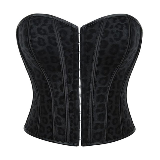 Leopard-Printed Strapless Sweetheart Bustier Top