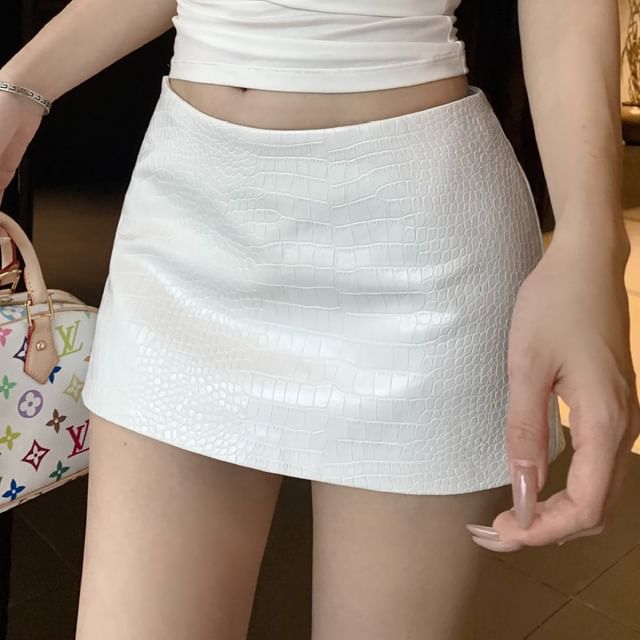Lace Trim Crop Camisole Top and Mini Skirt