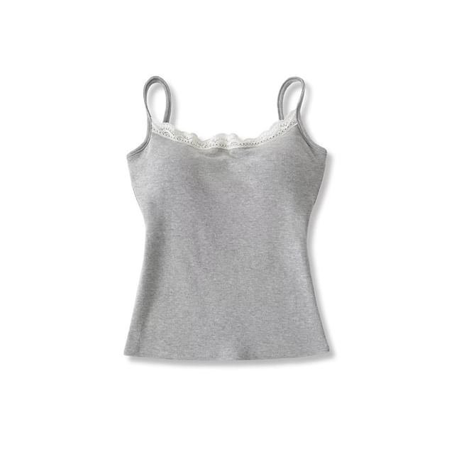 Scoop Neck Lace Cami Spaghetti Strap