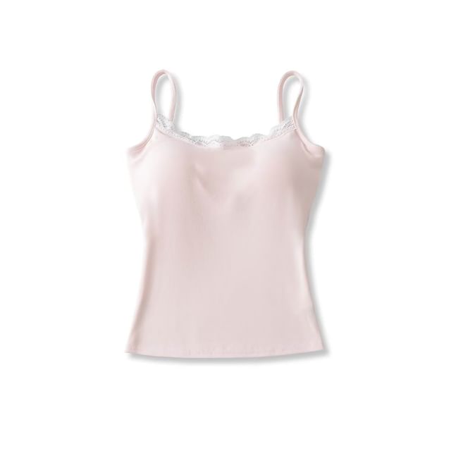 Scoop Neck Lace Cami Spaghetti Strap