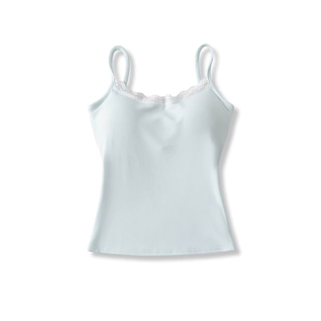 Scoop Neck Lace Cami Spaghetti Strap
