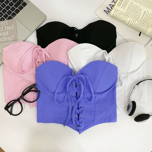 Sweetheart Lace-Up Crop Top