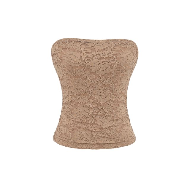Ruched Lace Tube Cami Top