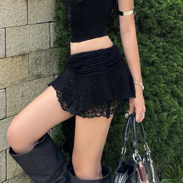 Plain Camisole Crop Top & Asymmetrical Mini Skirt
