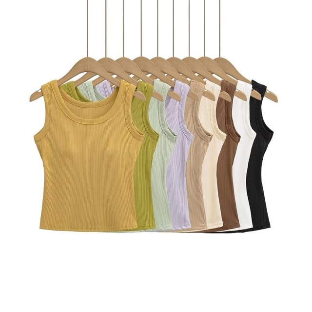 Plain Crew-Necked Tank Top