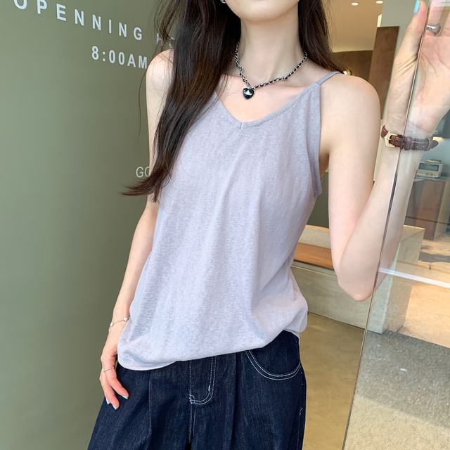 Plain V-Necked Cami Top
