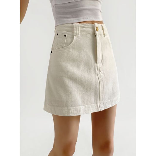Mini Denim A-Line Skirt with High Waist