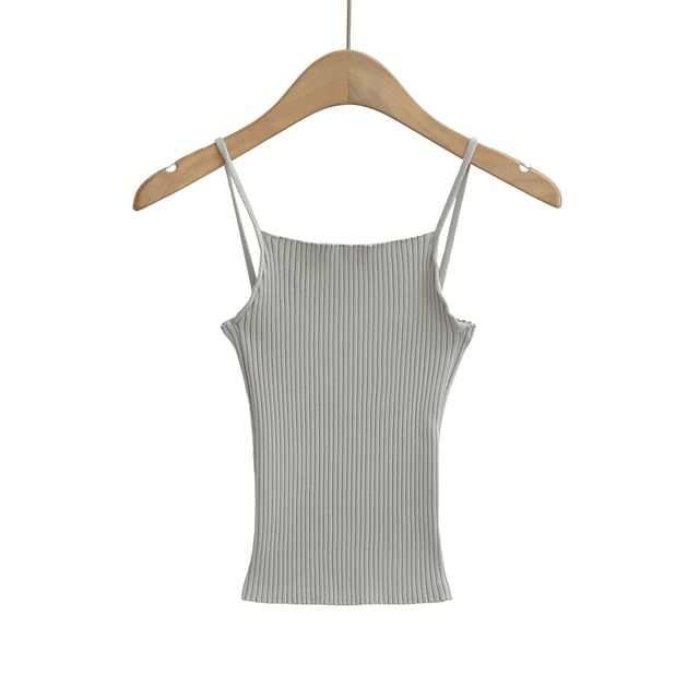 Ribbed Knitted Plain Cami Top
