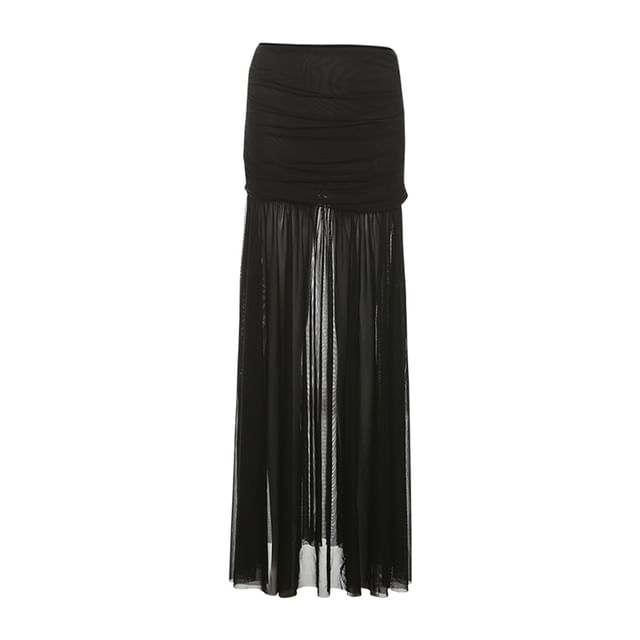 Strapless Crop Top and Maxi A-Line Skirt