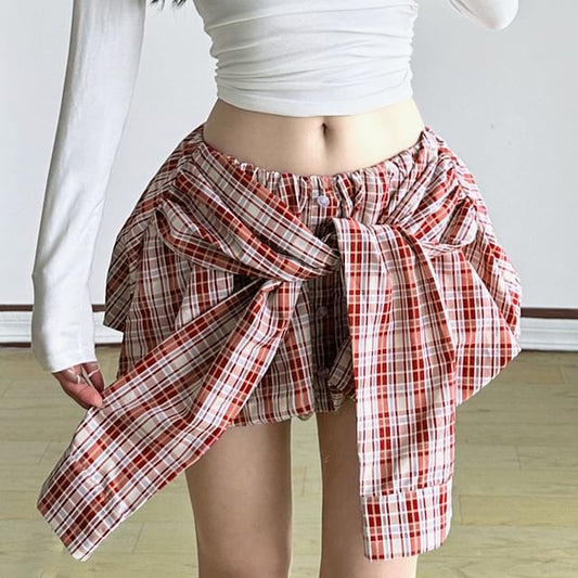 Plaid A-Line Mini Skirt – Multiple Styles