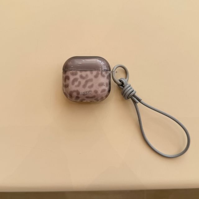 Leopard Print AirPods Earphone Case Skin / Strap / Set