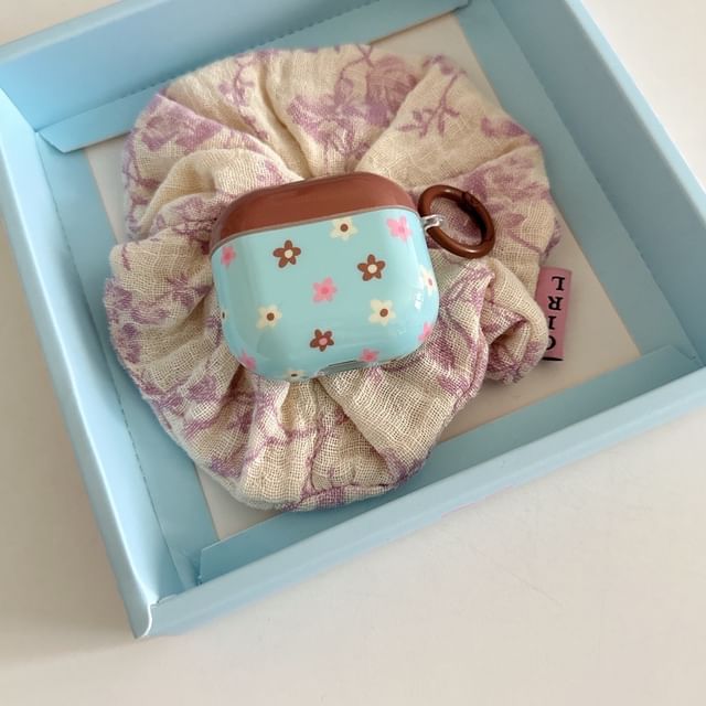 Floral Print AirPods Earphone Case Skin / Ring Hoop / Charm / Set