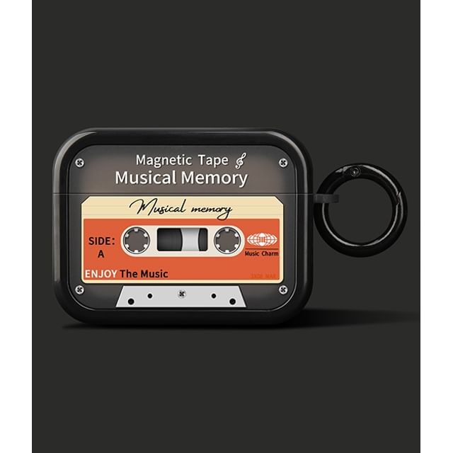 Cassette / Hi-Fi Apple AirPods / Pro Earphone Case Skin with Clip / Strap