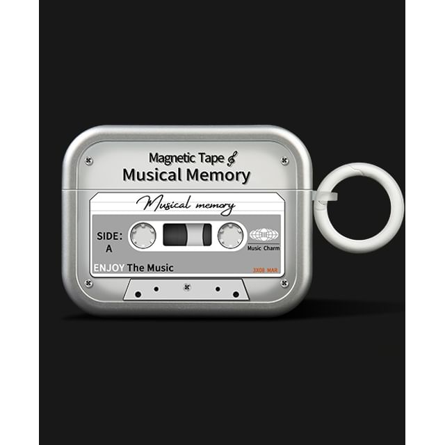 Cassette / Hi-Fi Apple AirPods / Pro Earphone Case Skin with Clip / Strap