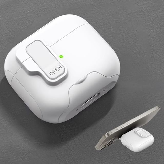 Plain Apple AirPods / Pro Earphone Case Skin with Phone Stand