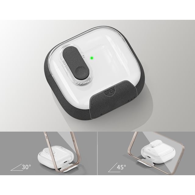 Clear Apple AirPods / Pro Earphone Case Skin with Phone Stand