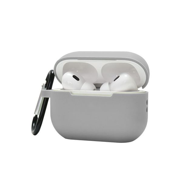 Plain Silicone Apple AirPods Pro Earphone Case Skin with Carabiner Clip
