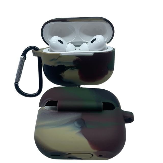 Plain Silicone Apple AirPods Pro Earphone Case Skin with Carabiner Clip