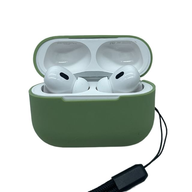 Plain Silicone Apple AirPods Pro Earphone Case Skin with Strap